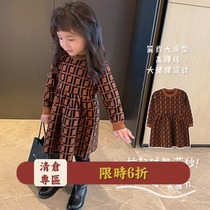 Chen Da Pig L mother customized girls woolen dress jacquard contrast foreign style