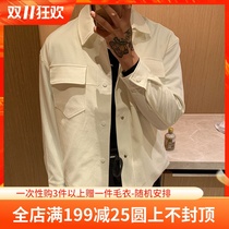BROTHER Autumn New Men fashion lapel jacket Korean light mature simple casual trend white coat