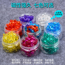 Magnetic iron nail magnetic buckle blackboard magnet stone toy round color strong paste magnetic nail transparent color teaching assistant