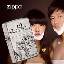 zippo lighter genuine original copper mirror DIY deep carving photo custom lighter zippo