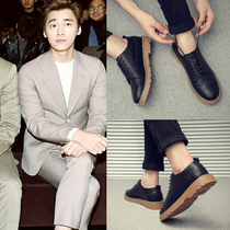 Mens shoes 2022 new summer breathable Korean version trendy 100 hitchhiking Brock Inron Business Leather Casual Leather Shoes Man