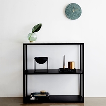 Nordic minimalist multilayer ground floor Xuanguan NTUs Shigenguan cabinet leaning against wall bar case stand rock plate table shelf