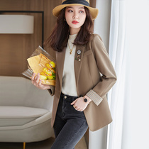 Leisure little suit coat girl 2022 Spring and Autumn new Han edition fashion senior little coffee suit coat