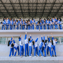 middle school students' school uniform suit college-style sportswear blue and white sportswear spring and autumn junior high school men and women