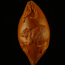 Merlin nuclear pure handmade money rat qi bamboo olive walnut carving Su Gong new single seed text play collection