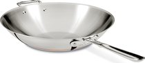 USA All-Clad 6414 stainless steel copper core 5 layers adhesive open wok 14 inches