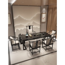 High-end new Chinese tea table and chairs combine Zens simple office Modern Kung Fu tea Several table tea table solid wood
