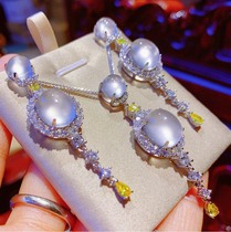 VISING jewelry original ice species natural foam jade glass species pendant drop earrings Dinner set comparable to jade