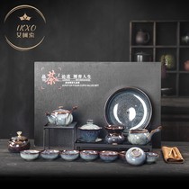 Chinese-style DeHuayao tea set set creative kiln kung fu tea set teapot tea cup tea table water set