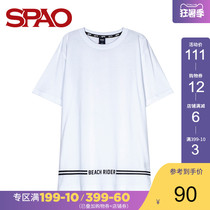 spao mens short-sleeved printed T-shirt summer new trend Korean version casual fashion short TSPRP937H51