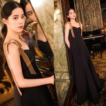 Angel wedding dress fashionable black birthday party dinner annual party performance host evening dress wholesale 2199Q