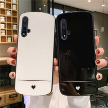 Net red with love nova5 mobile phone case Oval nova5pro phone case couple glass mirror Huawei nova5ipro all-inclusive anti-drop nova4 mobile phone case nov