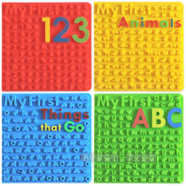 Childlike Mengmengjia new original three-dimensional soft rubber cover digital English alphabet cognitive cardboard book 4 neutral