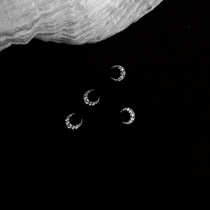Old customers give back mini earrings 925 sterling silver simple Diamond Moon small earrings female cute