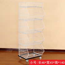 Snack oblique mouth basket shelf Bread display rack Large shelf Pharmacy herbal tea frame shelf shelf shelf Easy to move