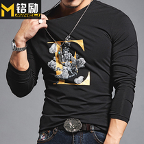 Mingli men long sleeve T-shirt fashion printing trend slim base shirt early spring 2020 new mens shirt