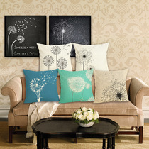 AliExpress hot selling new dandelion cotton and linen pillow office home cushion can be customized 90
