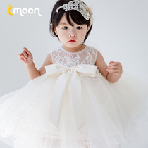 Baby one year old dress female winter flower child princess dress girl girl birthday puffy wedding dress