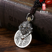 Luxury encounter s925 sterling silver necklace men and women Zhong Kui exorcism Bell Mountain ghost money gossip pendant amulet to protect peace