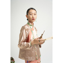 TUYUE Painted Moon Designer True Silk Cotton Thick Satin New Chinese Neckline Cabled Lagoon Cut Qipao Blouse Blouse Womens Spring