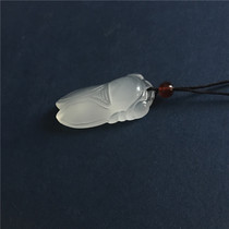 Natural Chalcedony Zhizhi Pendant Blockbuster jade Cicada necklace pendant