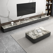Ideostyle bright light rock plate TV cabinet tea table combination modern minimalist small family living room Nordic marble lockers