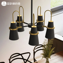 Designers lamp Nordic living room lamp creative simple post-modern bedroom lamp wrought iron macaron restaurant chandelier