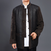 Baifulong high-grade fragrant cloud yarn Chinese cotton coat National style mens autumn and winter Tang clothing Chinese mens large size quilted jacket