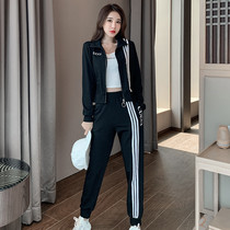 Sports Suit Womens Tide Cards ins2022 Year New Fall Fashion Foreign Gas Net Red Fried Street Casual Wear two sets