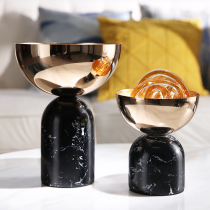 Modern light luxury marble flower fruit plate ornaments creative Villa living room coffee table table table decorations ornaments