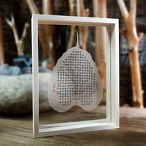 Bodhi Leaf Vein Decorative painting Bay Leaf Sutra Prajna Paramita Heart Sutra Buddhist Calligraphy Fate Lay Zen Leaf Painting