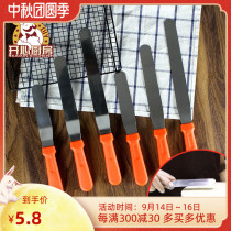 Baking tool wooden handle crank stainless steel cream spatula cake scraping knife kissing knife 6 inch 8 inch 10 inch 10 inch
