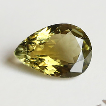 4 32 carat natural yellow Beaver Naked Stone Withdrawal Face Crystal Through Fire Color Sparkling Elegant Pear Shaped