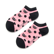 Republic of Cotton Spring Summer Hygroscopic Breathable Cartoon Cute Meow Alien Pink Cotton Socks Women Shallow Mouth Boat Socks