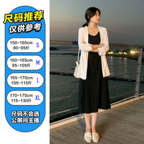 (Breathing Suit) Lightweight Chiffon blazer French retro sling dress