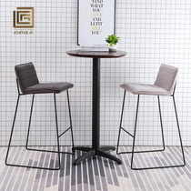 Nordic bar chair home Modern simple backrest high foot chair bar stool light luxury comfortable simple bar chair
