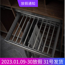 Wardrobe trouser rack cabinet push-pull trousers hanging cloakroom multi-functional trousers draw hanging trousers artifact jewelry box lattice rack