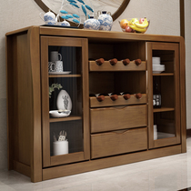 Modern Chinese solid wood dining side cabinet Simple small apartment kitchen cupboard storage cabinet storage cabinet shelf