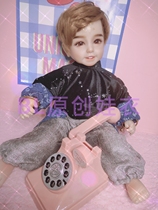 Thai doll God six teeth boy clothes stitching cool suit denim velvet spell