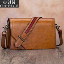 Retro Bag Genuine Leather Women Bag Mini Bag Woman bag Oblique Satchel Bag Woman bag Single shoulder bag 2021 new cow leather