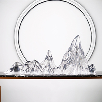 Rockery sculpture resin ornaments Villa living room entrance Desktop decoration Home New Chinese style transparent study Artwork