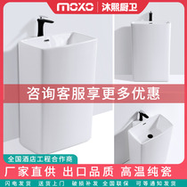 Post-column washbasin toilet balcony washbasin ceramic washbasin ceramic washbasin integrated large size floor-type column basin