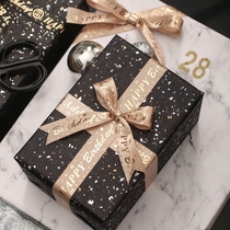 happy birtuday bronzing ribbon birthday ribbon print happy birthday ribbon gift bag decorative band Black