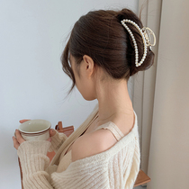 Advanced sense Pearl catch hairclip shark clip Net Red large clip headgear hairclip head hair accessories 2021 New