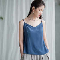 Stranger flower bloom orchid (water clear to see the moon) silk small vest female mulberry silk base shirt thank you