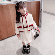 Girl autumn suit 2021 new foreign style childrens net red childrens dress girl baby spring and autumn dress