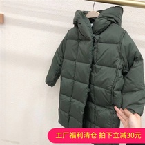 Qing cang does not support tui for 90%white duck down long dark buckle down jacket R3-3802