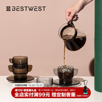 BEST WEST light luxury coffee cup ornaments creative designer table Net Red household glass cup decorations