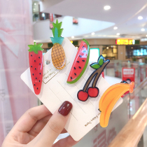 Senmi Rabbit childrens hairpin Girl baby net red acrylic cute headdress Infant princess fruit hair jewelry