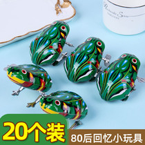 Iron Sheet Upper Chain Clockwork Frogs Toy Elementary School Kids Children Gift Jumping Frog Suits Animal Bounce 80 Back Nostalgia